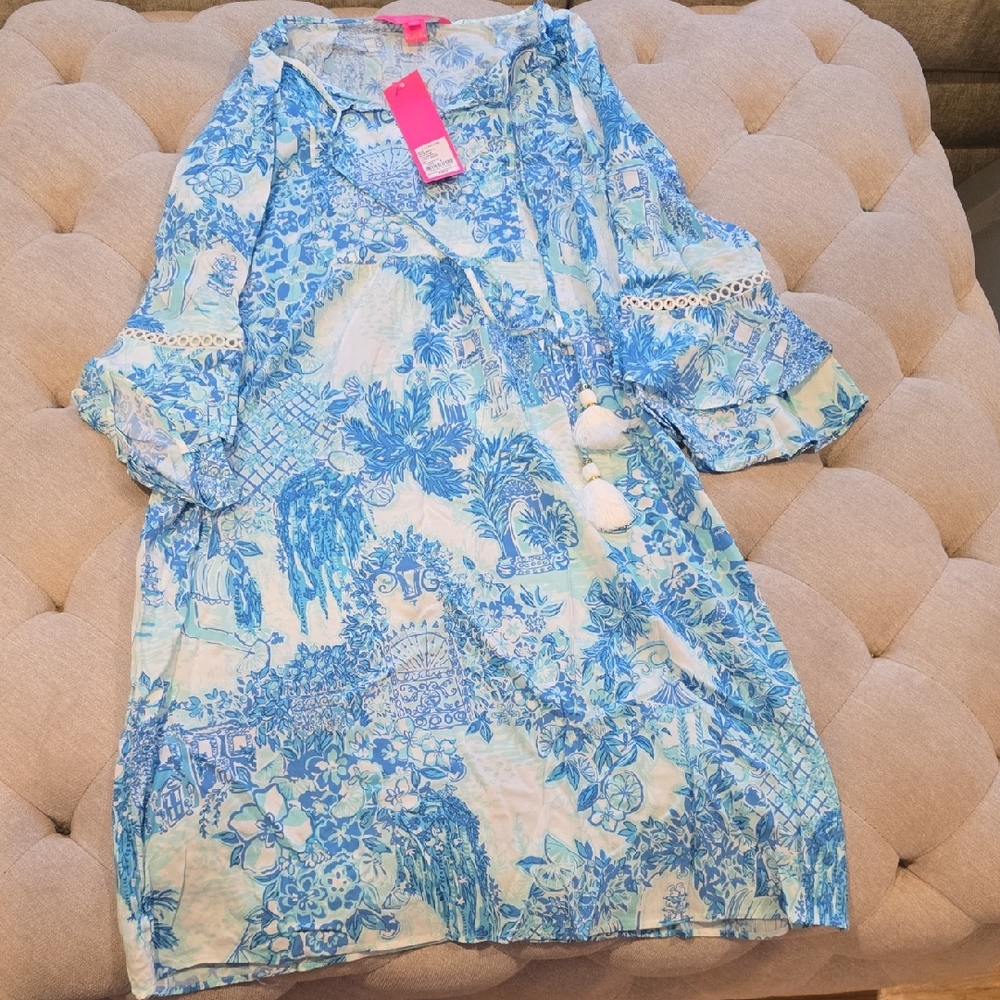 Blue and White Dress